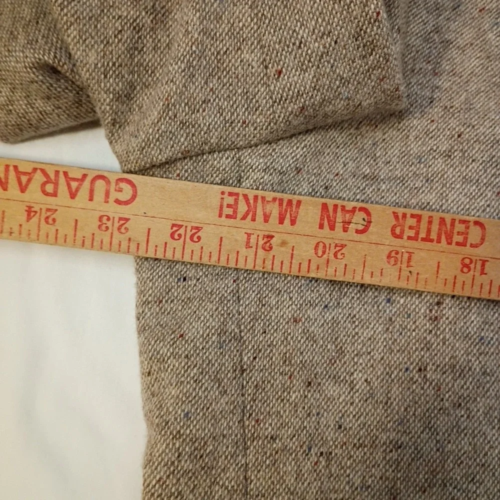 Stafford Tweed Blazer Mens 44L Tan Wool Elbow Patch Heritage Sport Coat Vintage